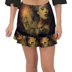 Surreal Steampunk Queen From Fonebook Fishtail Mini Chiffon Skirt