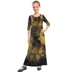 Surreal Steampunk Queen From Fonebook Kids  Quarter Sleeve Maxi Dress by 2853937