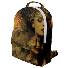 Surreal Steampunk Queen From Fonebook Flap Pocket Backpack (small)
