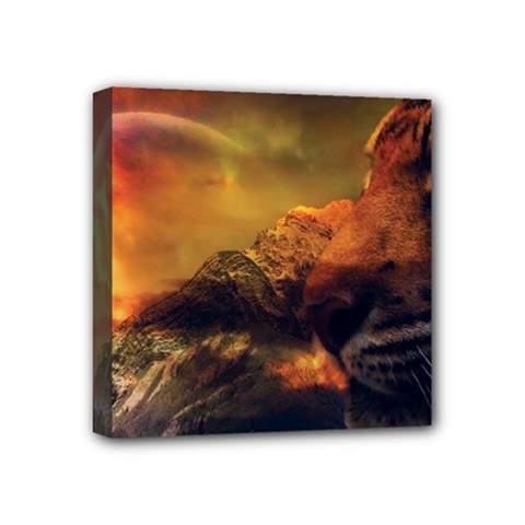 Tiger King In A Fantastic Landscape From Fonebook Mini Canvas 4  X 4  (stretched) by 2853937