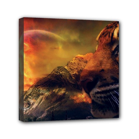 Tiger King In A Fantastic Landscape From Fonebook Mini Canvas 6  X 6  (stretched) by 2853937