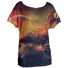 Tiger King In A Fantastic Landscape From Fonebook Women s Oversized Tee by 2853937