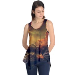 Tiger King In A Fantastic Landscape From Fonebook Sleeveless Tunic by 2853937