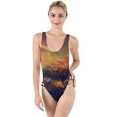 Tiger King In A Fantastic Landscape From Fonebook High Leg Strappy Swimsuit by 2853937
