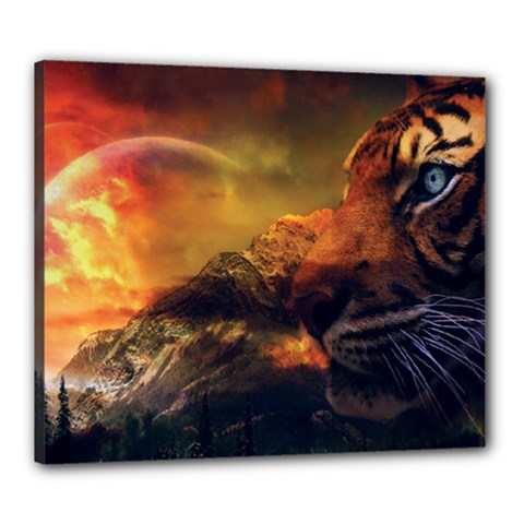 Tiger King In A Fantastic Landscape From Fonebook Canvas 24  X 20  (stretched) by 2853937