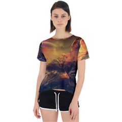 Tiger King In A Fantastic Landscape From Fonebook Open Back Sport Tee by 2853937