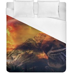 Tiger King In A Fantastic Landscape From Fonebook Duvet Cover (california King Size) by 2853937