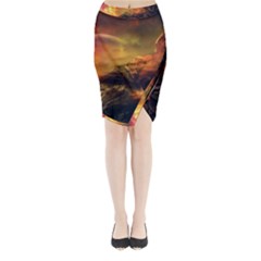 Tiger King In A Fantastic Landscape From Fonebook Midi Wrap Pencil Skirt by 2853937