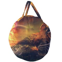 Tiger King In A Fantastic Landscape From Fonebook Giant Round Zipper Tote by 2853937