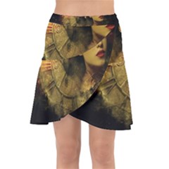 Surreal Steampunk Queen From Fonebook Wrap Front Skirt