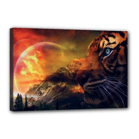 Tiger King In A Fantastic Landscape From Fonebook Canvas 18  X 12  (stretched) by 2853937