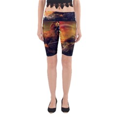 Tiger King In A Fantastic Landscape From Fonebook Yoga Cropped Leggings by 2853937