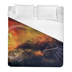 Tiger King In A Fantastic Landscape From Fonebook Duvet Cover (full/ Double Size) by 2853937