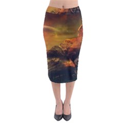 Tiger King In A Fantastic Landscape From Fonebook Midi Pencil Skirt by 2853937
