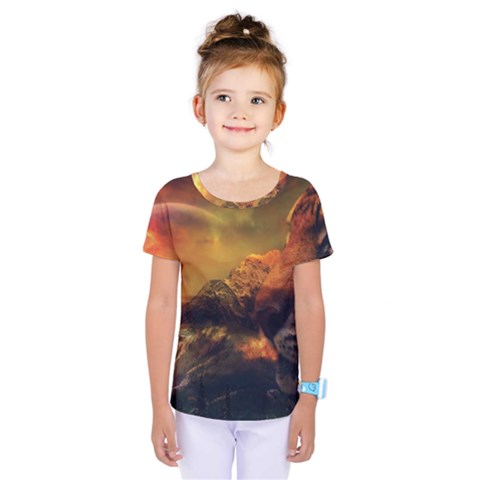 Tiger King In A Fantastic Landscape From Fonebook Kids  One Piece Tee by 2853937