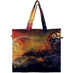 Tiger King In A Fantastic Landscape From Fonebook Canvas Travel Bag by 2853937