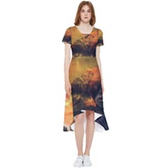 Tiger King In A Fantastic Landscape From Fonebook High Low Boho Dress