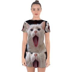 Wow Kitty Cat From Fonebook Drop Hem Mini Chiffon Dress by 2853937
