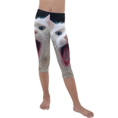 Wow Kitty Cat From Fonebook Kids  Lightweight Velour Capri Leggings  by 2853937