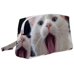 Wow Kitty Cat From Fonebook Wristlet Pouch Bag (large) by 2853937