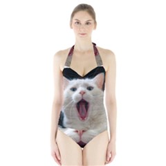 Wow Kitty Cat From Fonebook Halter Swimsuit by 2853937