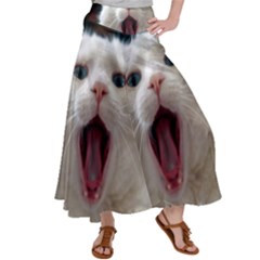 Wow Kitty Cat From Fonebook Satin Palazzo Pants