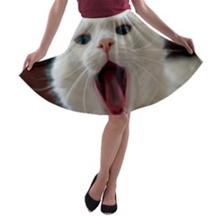 Wow Kitty Cat From Fonebook A-line Skater Skirt by 2853937