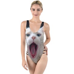 Wow Kitty Cat From Fonebook High Leg Strappy Swimsuit by 2853937