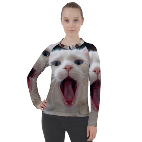 Wow Kitty Cat From Fonebook Women s Pique Long Sleeve Tee by 2853937