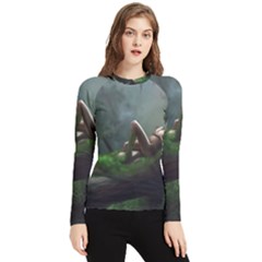 Wooden Child Resting On A Tree From Fonebook Women s Long Sleeve Rash Guard by 2853937