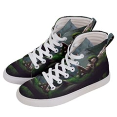 Wooden Child Resting On A Tree From Fonebook Men s Hi-top Skate Sneakers by 2853937