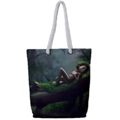 Wooden Child Resting On A Tree From Fonebook Full Print Rope Handle Tote (small) by 2853937