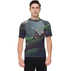 Wooden Child Resting On A Tree From Fonebook Men s Short Sleeve Rash Guard by 2853937