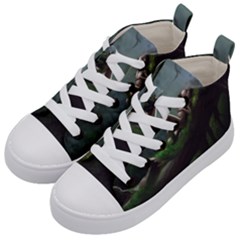 Wooden Child Resting On A Tree From Fonebook Kids  Mid-top Canvas Sneakers by 2853937