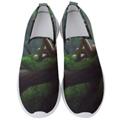 Wooden Child Resting On A Tree From Fonebook Men s Slip On Sneakers