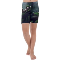 Wooden Child Resting On A Tree From Fonebook Kids  Lightweight Velour Capri Yoga Leggings by 2853937