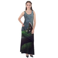 Wooden Child Resting On A Tree From Fonebook Sleeveless Velour Maxi Dress