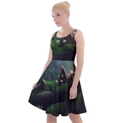 Wooden Child Resting On A Tree From Fonebook Knee Length Skater Dress by 2853937