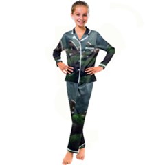 Wooden Child Resting On A Tree From Fonebook Kid s Satin Long Sleeve Pajamas Set by 2853937