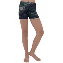 Wooden Child Resting On A Tree From Fonebook Kids  Lightweight Velour Yoga Shorts by 2853937