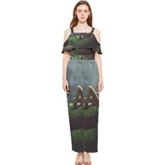 Wooden Child Resting On A Tree From Fonebook Draped Sleeveless Chiffon Jumpsuit by 2853937