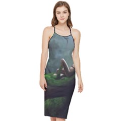 Wooden Child Resting On A Tree From Fonebook Bodycon Cross Back Summer Dress