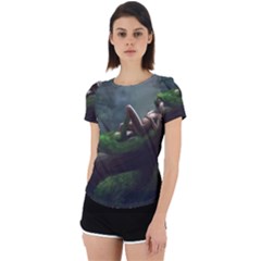Wooden Child Resting On A Tree From Fonebook Back Cut Out Sport Tee