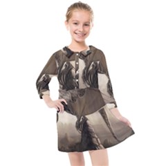 Lord Of The Dragons From Fonebook Kids  Quarter Sleeve Shirt Dress by 2853937