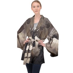 Lord Of The Dragons From Fonebook Long Sleeve Velvet Kimono  by 2853937