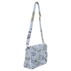Blue Botanical Plants Shoulder Bag With Back Zipper by Abe731