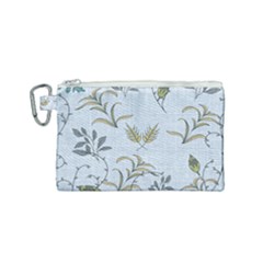Blue Botanical Plants Canvas Cosmetic Bag (small) by Abe731