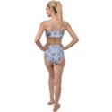 Blue Botanical Plants Tied Up Two Piece Swimsuit View2