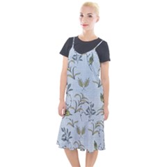 Blue Botanical Plants Camis Fishtail Dress