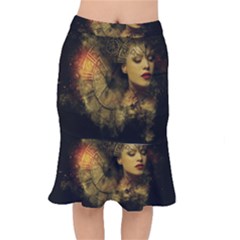 Surreal Steampunk Queen From Fonebook Short Mermaid Skirt